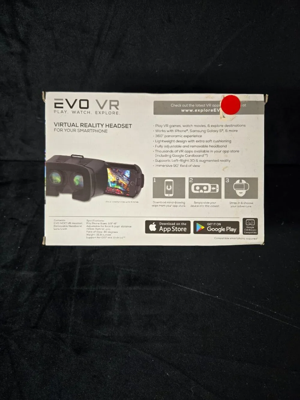 EVO VR Smartphone Virtual Reality Headset Bluetooth Controller Open Box